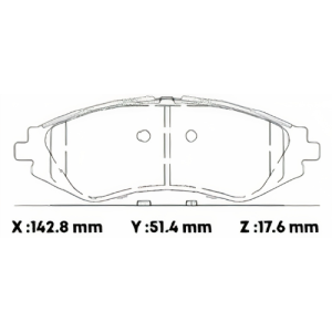 D797SD - SEMICERAMICA PASTILLA CHEVROLET AVEO OPTRA, DAEWOO LEGANZA NUBIRA