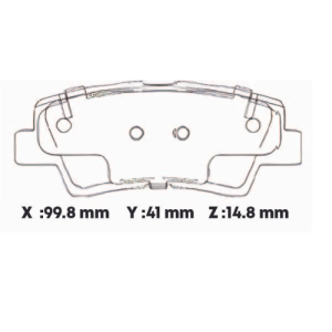 D1313SD - SEMICERAMICA PASTILLA HYUNDAI ACCENT 2014 / IONIQ 2017 / TUCSON TL SPORTAGE GT / KIA SOUL / STONIC / LAND WIND X2 POSTERIOR