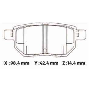 D1354SD - SEMICERAMICA PASTILLA TOYOTA PRIUS, COROLLA (09-) JAPON, GREATWALL VOLEX C30, HAVAL M4 CHERY TIGGO BAIC X35 POST