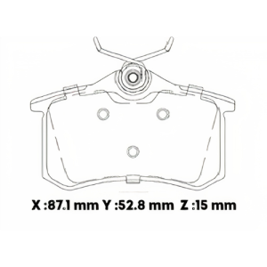 D340SD - SEMICERAMICA PASTILLA PEUGEOT SKODA POSTERIOR