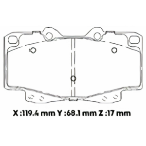 D799SD - SEMICERAMICA PASTILLA TOYOTA HILUX 2.5L 2007 DIESEL / FODAY LION F22 4X4 CD 19> (PEQUENA 4 IGUALES)
