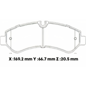 D2236CL - CERAMICA PASTILLA MERCEDES SPRINTER III 5-TON. (B907) 18- POST (169MM)
